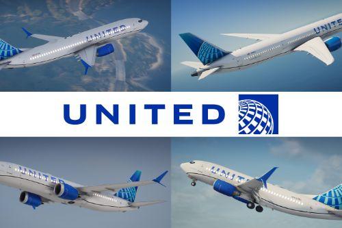 Airbus / Boeing | United Airlines "Evo Blue" Pack
