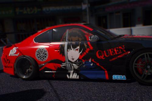 Nissan Silvia S15 Vertex - Persona 5 Makoto Niijima Itasha Livery - 新島真「ペルソナ５」痛車